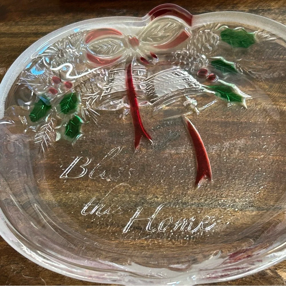 Celebrations by Mikasa‎ Bell Dish & Bless This Home Crystal Sweets Dish Holiday